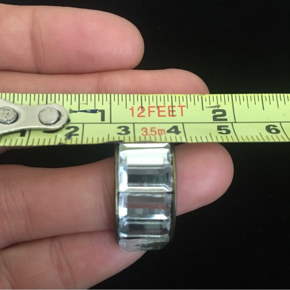 Chico’s Half Hoop White Rhinestone Crystal Earrings - Picture 6 of 6